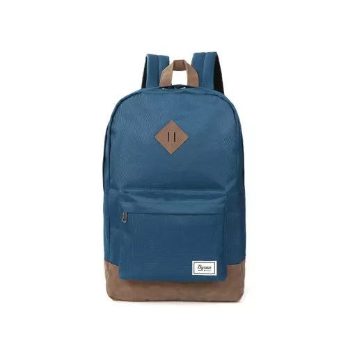 Mochila Busan azul con detalles en marrón